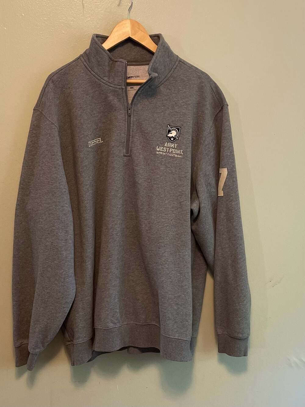 Army West Point Sprint FB Player Issued 1/4 Zip Sweat 3x, Diesel #7